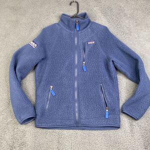 Patagonia Retro Pile Fleece Jacket Full Zip Mens Small Blue Outdoors 22801 LOGO